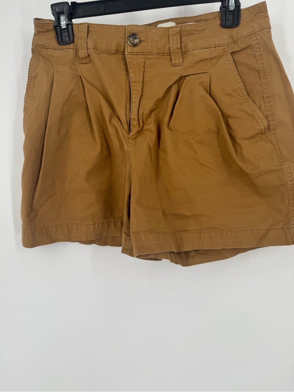 a new day Women's Flat Front Pleated Shorts in Tan